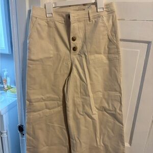 Francesca's Collections High Rise Cream Jeans